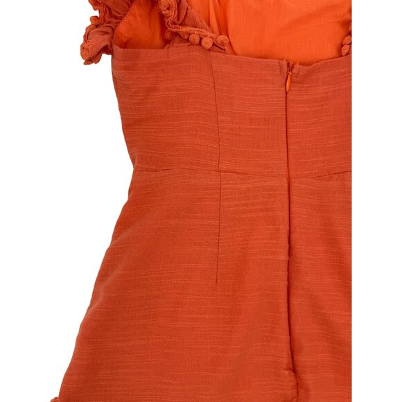 Selfie Leslie Orange Layered Crochet Ruffle Trim Cotton Mini Dress Party Dress - Picture 12 of 16